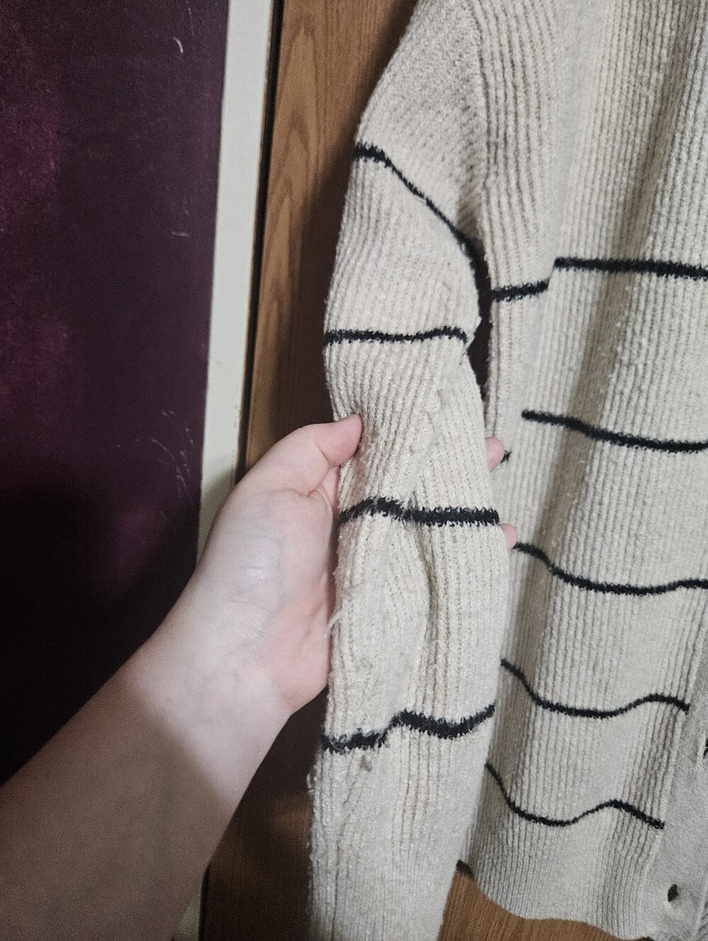 Altard State Button Striped Cream Cardigan Oversized Boho Size XS! - Picture 2 of 6